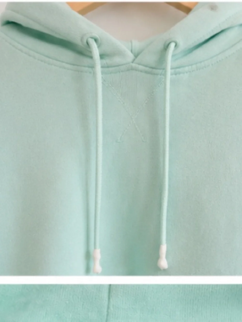 UGG Mint Cropped Hoodie Oversized Soft Girl Lounge Sweatshirt - Picture 3 of 6